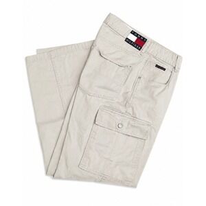 Tommy Hilfiger Cargo Pants Mens 36x34 Beige Khaki Cotton Utility Pants